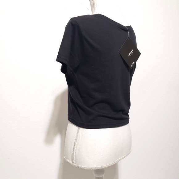 NEW!! Rolling Stones Girls Juniors SIZE XL Short Sleeve Black Crop Top Festival - Picture 4 of 9